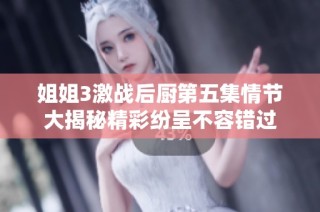 姐姐3激戰(zhàn)后廚第五集情節(jié)大揭秘精彩紛呈不容錯過