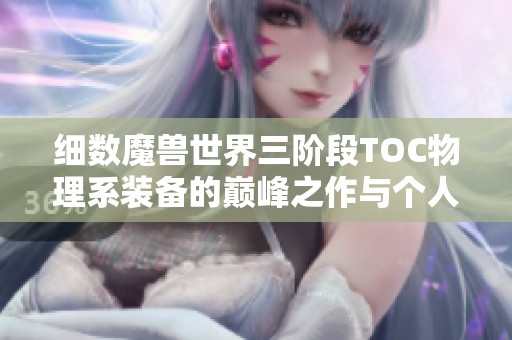 細數(shù)魔獸世界三階段TOC物理系裝備的巔峰之作與個人心頭好