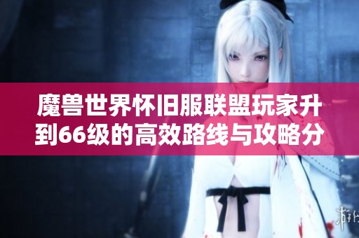 魔獸世界懷舊服聯(lián)盟玩家升到66級的高效路線與攻略分享